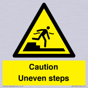 Caution Uneven steps